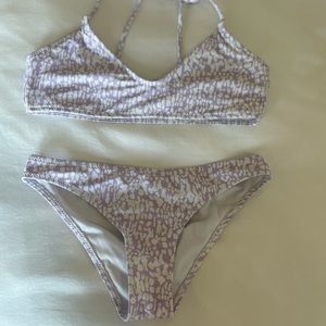 Purple and white bikini